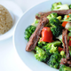 Non-beef and broccoli at The Loving Hut
